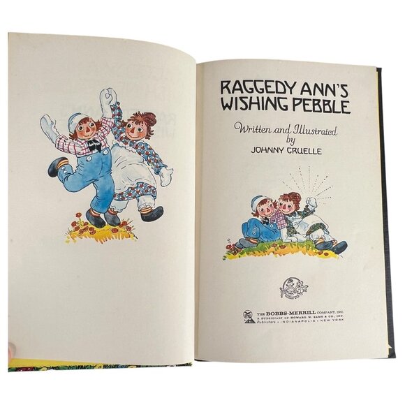 Raggedy Anns Wishing Pebble Book By Johnny Gruelle 1960 Hardcover First Edition - Picture 5 of 9